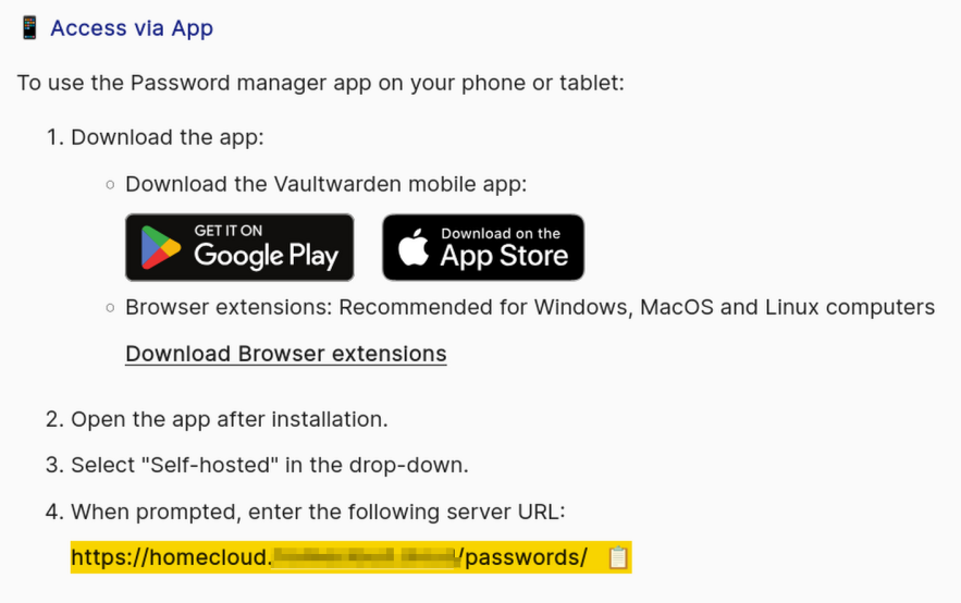 Password Manager URL