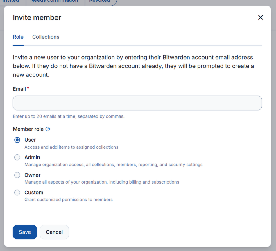 Password Manager InviteMember